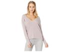 Chaser Vintage Rib Long Sleeve V-neck With Thumbhole Cuff (heliotrope) Women's Long Sleeve Pullover