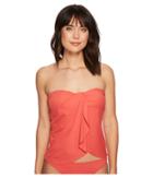 Vince Camuto Riviera Solids Draped Bandini Top W/ Soft Cups Removable Strap (papaya) Women's Swimwear