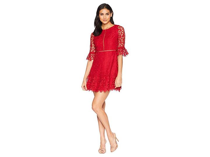 Bb Dakota In The Moment Lace Dress (scarlet Red) Women's Dress