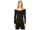 Michael Michael Kors Over The Shoulder Cross Long Sleeve Top (black) Women's Clothing