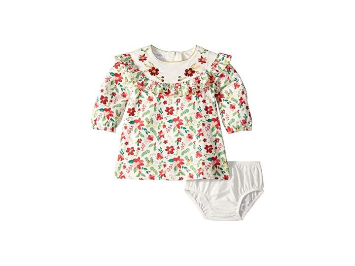 Mud Pie Merry Floral Ruffle Dress (infant) (red) Girl's Dress