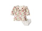 Mud Pie Merry Floral Ruffle Dress (infant) (red) Girl's Dress