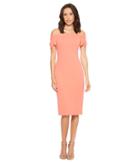 Donna Morgan Off The Shoulder Crepe Top With Tulip Sleeve (vermillion) Women's Clothing