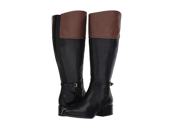 Tommy Hilfiger Mani Wide Calf (black/tan) Women's Shoes