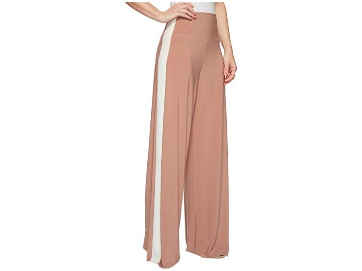 Kamalikulture By Norma Kamali Side Stripe Elephant Pants (rose Gold/ivory) Women's Casual Pants
