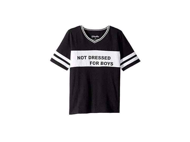 Maddie By Maddie Ziegler Screen Print Tee (big Kids) (black) Girl's T Shirt