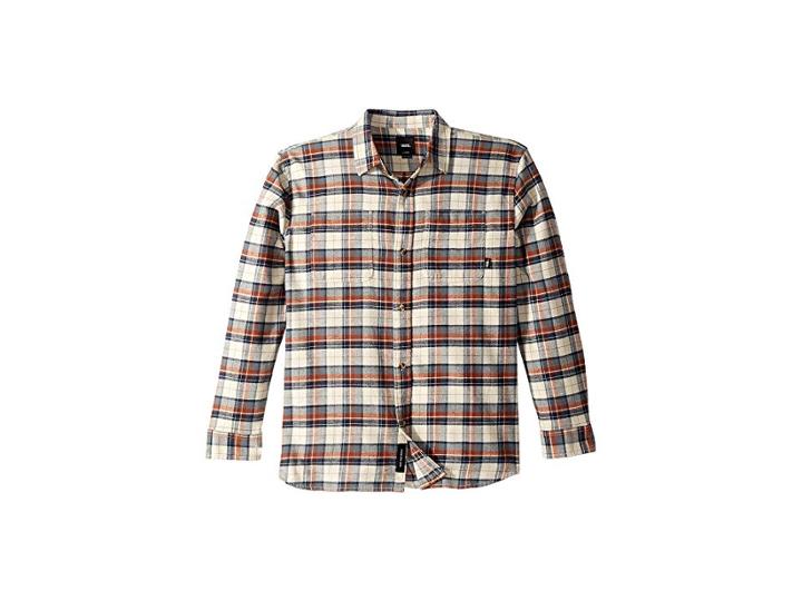 Vans Kids Banfield Ii Woven Flannel (big Kids) (natural/sequoia) Boy's Clothing