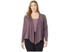 Nic+zoe Plus Size Four-way Cardy Heavyweight (plum) Women's Sweater