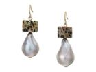 Tory Burch Baroque Pearl And Bead Drop Earrings (jasper/gray Pearl) Earring