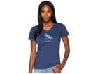 Life Is Good Classic Dragonfly Crusher Vee (darkest Blue) Women's T Shirt