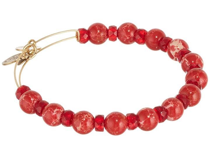 Alex And Ani Cinnamon Carousel Beaded Bangle (rafaelian Gold Finish) Bracelet