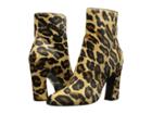Just Cavalli Cheetah Horse Leather Ankle Boot (brown) Women's Boots