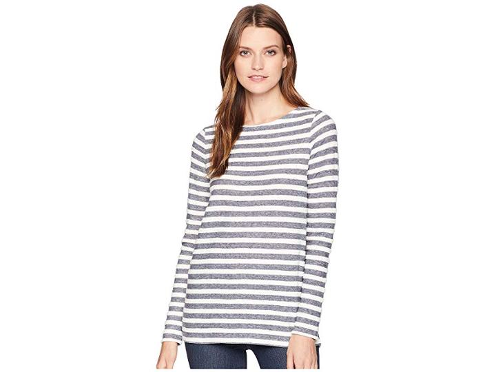 Joules Caroline Sweatshirt With Zip Back (french Navy Stripe) Women's Sweatshirt