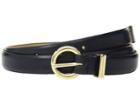 Michael Michael Kors 20 Mm (3/4) Skinny Vogue Belt (navy/gold Crinkle Patent) Women's Belts
