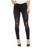 7 For All Mankind The Ankle Skinny W/ Destroy In Aged Onyx (aged Onyx) Women's Jeans