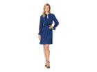 Adrianna Papell Pebble Stretch Chiffon Boho Dress (navy Sateen) Women's Dress
