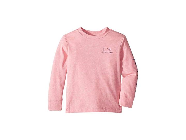 Vineyard Vines Kids Long Sleeve Stripe Edgartown Tee (toddler/little Kids/big Kids) (jetty Red) Boy's T Shirt