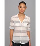 Columbia Sun Drifter L/s Shirt (collegiate Navy Stripe) Women's Long Sleeve Button Up
