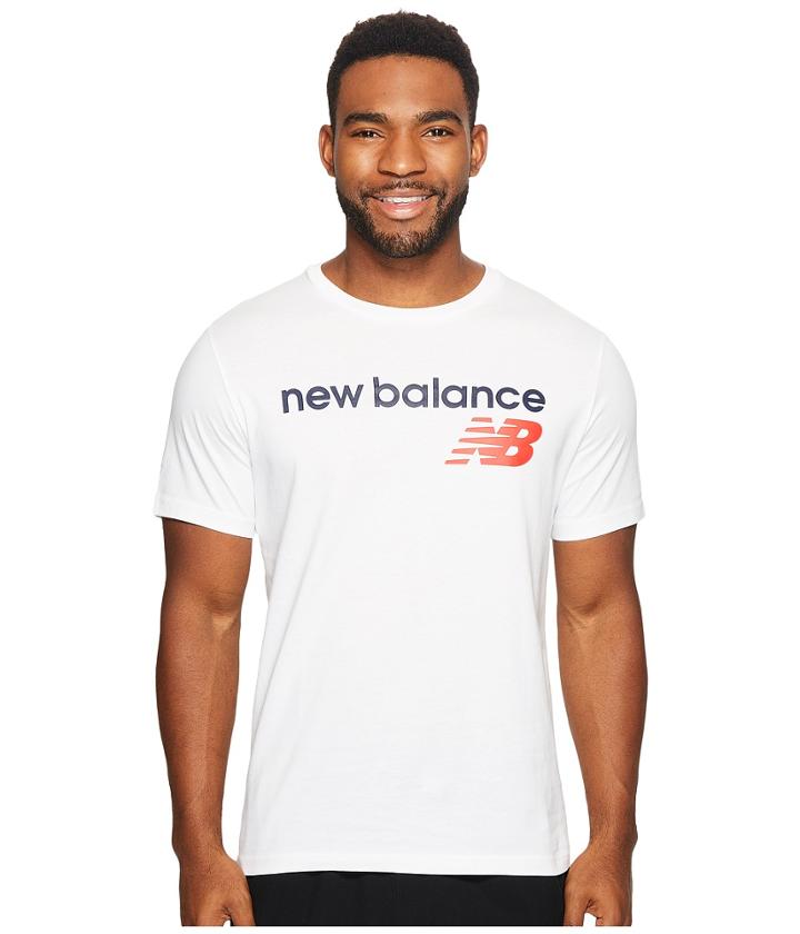 New Balance Nb Athletics Main Logo Tee (white) Men's T Shirt