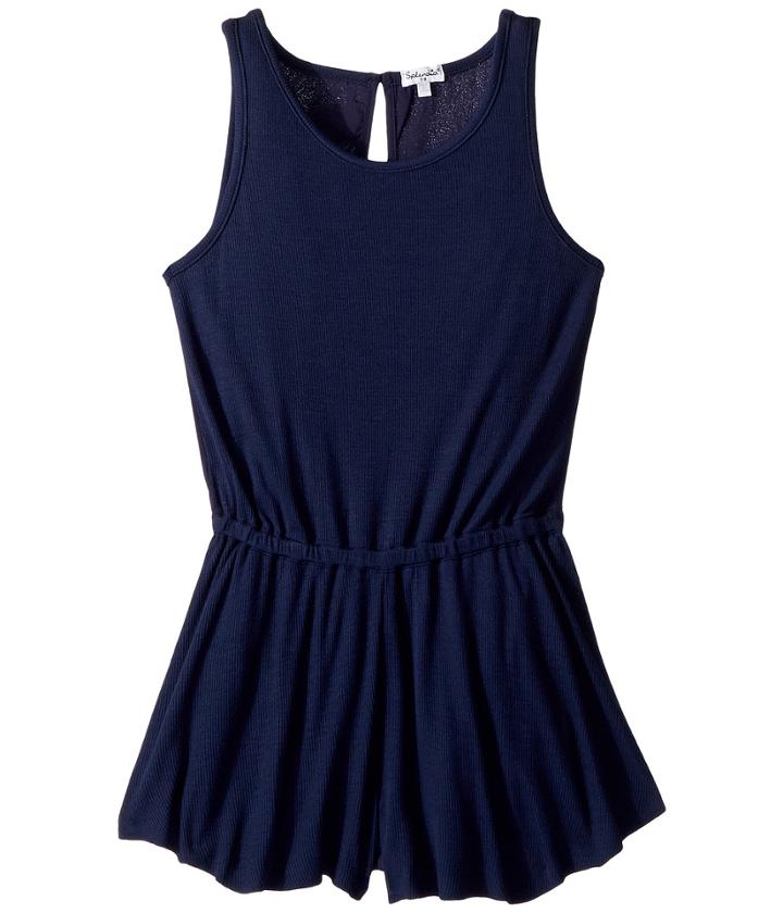 Splendid Littles Voile Romper (big Kids) (indigo) Girl's Jumpsuit & Rompers One Piece