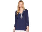 Lilly Pulitzer Kaia Knit Tunic (true Navy) Women's Long Sleeve Pullover