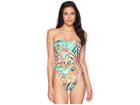 Kenneth Cole Exoitic Palm Bandeau One-piece With Cut Outs (multi) Women's Swimsuits One Piece