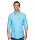 U.s. Polo Assn. Long Sleeve Slim Fit Striped Shirt (flip-flop Blue) Men's Clothing