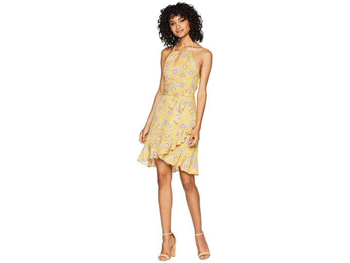 Miss Me Open Back Floral Dress (yellow) Women's Dress