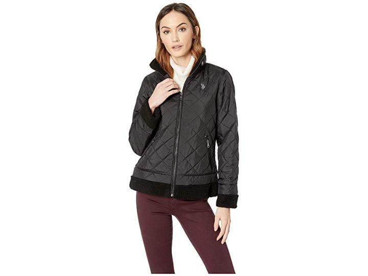 U.s. Polo Assn. Moto Puffer (black) Women's Coat
