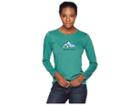 Life Is Good Powder Room Crusher Long Sleeve T-shirt (forest Green) Women's T Shirt