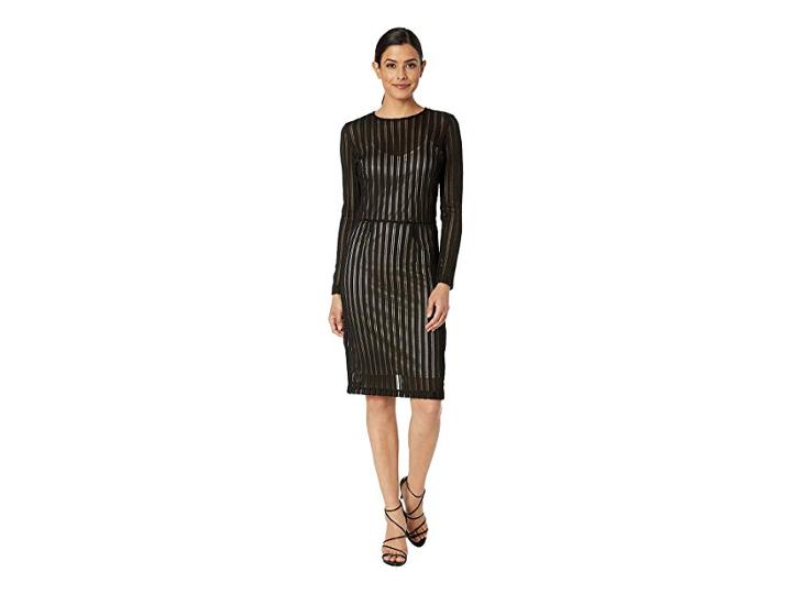 Alexia Admor Long Sleeve Sporty Mesh Sheath Dress (multi/black) Women's Dress
