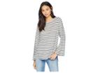 Lna Brushed Spell Top (heather Grey Stripe) Women's Clothing