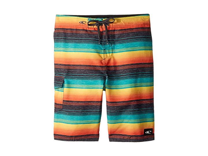 O'neill Kids Santa Cruz Stripe Boardshorts (big Kids) (multi) Boy's Swimwear
