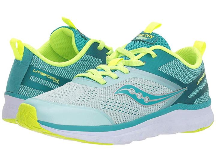 Saucony Kids Liteform Miles (little Kid/big Kid) (turquoise/citron) Girls Shoes