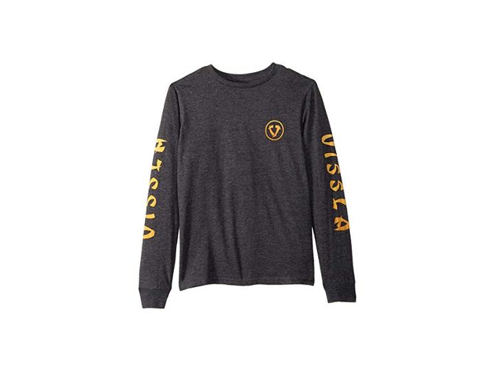 Vissla Kids Grajagan Long Sleeve T-shirt Top (big Kids) (black Heather) Boy's T Shirt