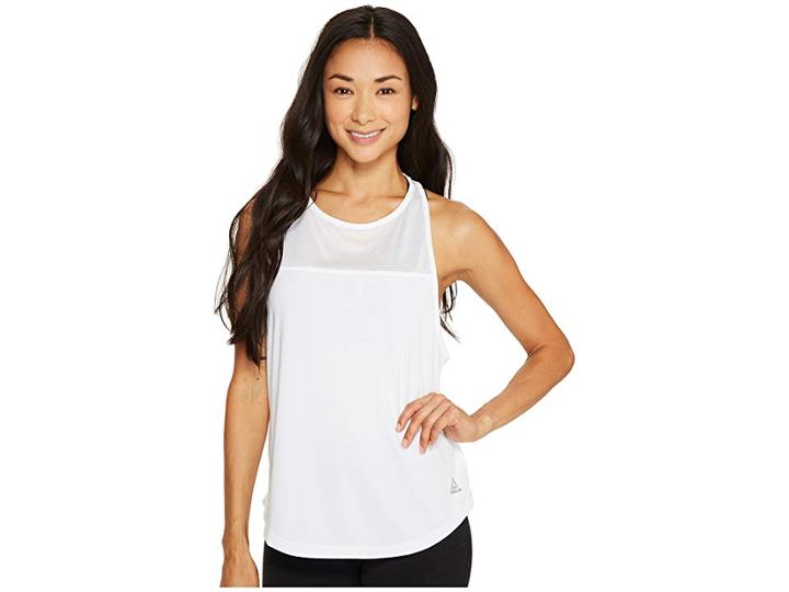 Reebok Mesh Front Tank (white) Women's Workout