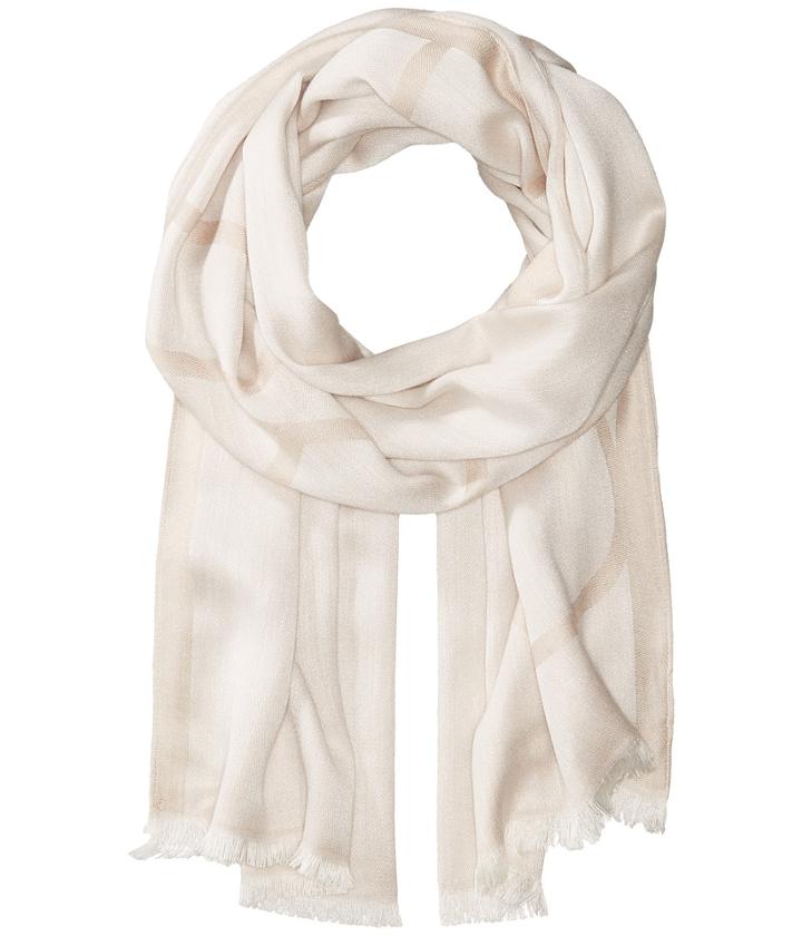 Calvin Klein Large Logo Pashmina (heather Dark Almond) Scarves