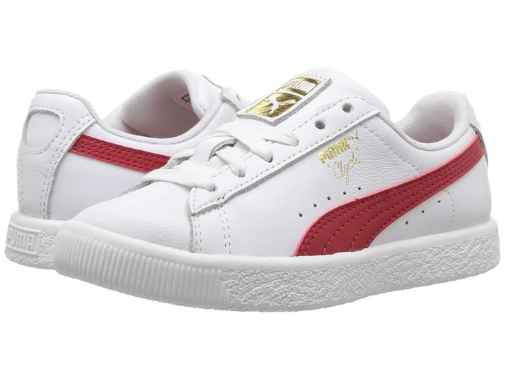 Puma Kids Clyde Core L Foil (little Kid/big Kid) (puma White/barbados Cherry) Boys Shoes