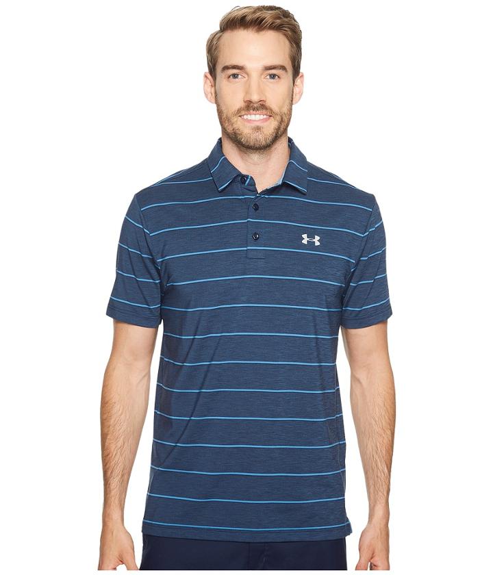 Under Armour Golf Ua Playoff Polo (academy Medium Heath/urban Blue/overcast Gray) Men's Short Sleeve Knit