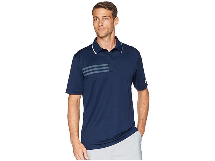 Adidas Golf 3-stripes Pique Polo (collegiate Navy) Men's Clothing
