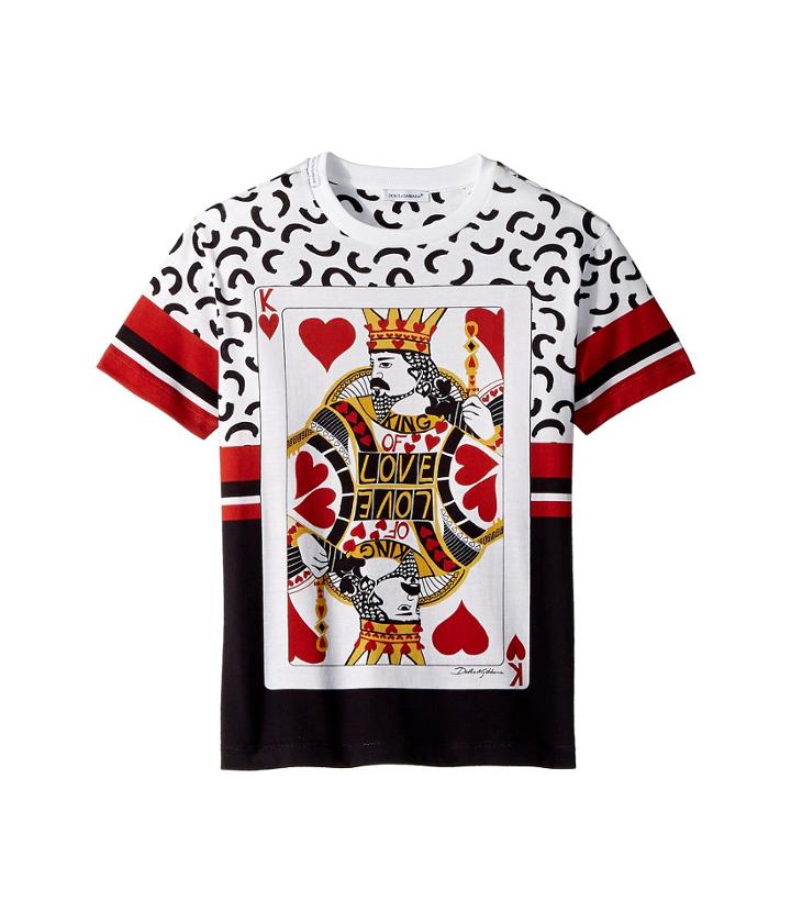 Dolce & Gabbana Kids King Of Hearts T-shirt (big Kids) (white) Boy's T Shirt