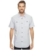 Columbia Sage Butte Short Sleeve Shirt (zinc Stripe) Men's Short Sleeve Button Up
