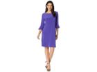 Nine West Ity 3/4 Ruffle Sleeve Sheath Dress (ultra Violet) Women's Dress