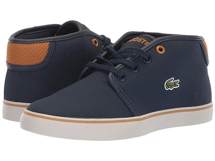 Lacoste Kids Ampthill 318 (little Kid) (navy/dark Tan) Kid's Shoes