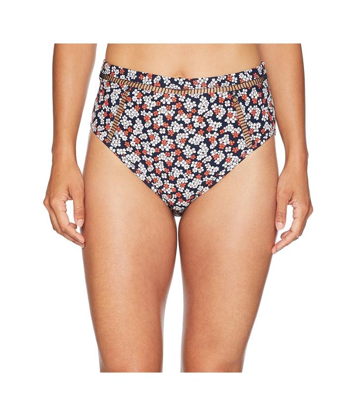 Michael Michael Kors High-waisted Bikini Bottoms W/ Ladder Insert (rose Pink) Women's Swimwear