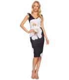 Ted Baker Soleia Gardenia Bow Shoulder Bodycon (dark Blue) Women's Dress