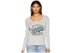 Champion College Michigan State Spartans Long Sleeve V-neck Tee (oxford Grey) Women's T Shirt