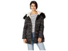 Jessica Simpson Quilted Hooded Jacket W/ Tie Waist (black) Women's Coat
