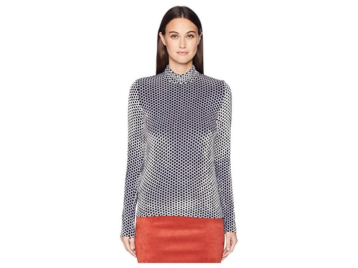 Sonia Rykiel Saint Germain Velours Polka Dot Crew Neck Sweater (black/white) Women's Sweater