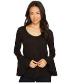 Lilla P Ruffle Sleeve Top (black) Women's Clothing
